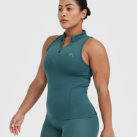 Timeless Half Zip Tank | Marine Teal