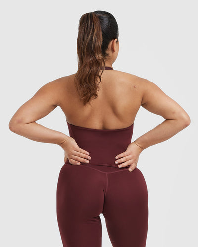Timeless Halter Neck Mid Vest | Mulled Wine