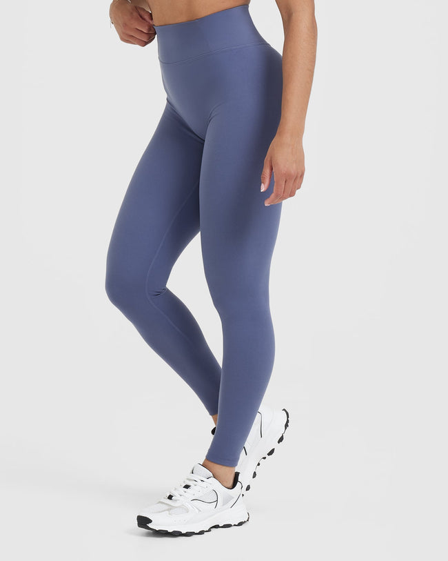 Timeless High Waisted Leggings | Slate Blue