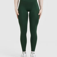 Timeless High Waisted Leggings | Pine Green