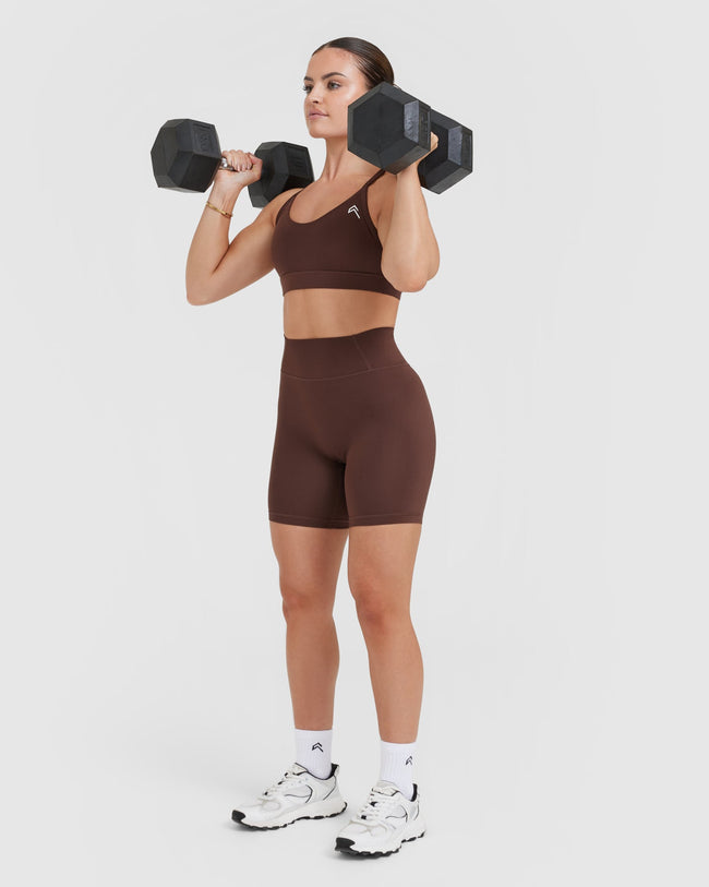 Timeless High Waisted Shorts 6" | Espresso