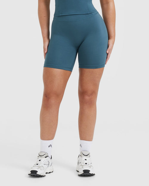 Oner Modal Timeless High Waisted Shorts 6" | Lake Blue