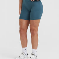 Timeless High Waisted Shorts 6" | Lake Blue