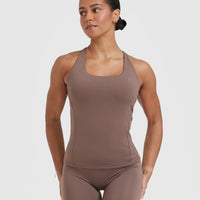 Timeless Square Neck Vest | Cool Brown