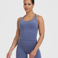 Timeless Square Neck Mid Vest | Slate Blue