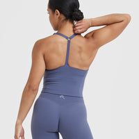 Timeless Square Neck Mid Vest | Slate Blue