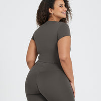 Timeless Crop Short Sleeve Tee | Deep Taupe