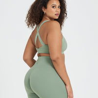 Timeless Wide Strap Sports Bra | Sage