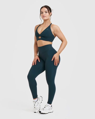 Unified High Waisted Leggings | Oil Blue