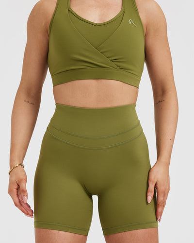 Unified High Waisted Shorts 6" | Olive Green