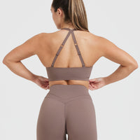 Unified Twist Sports Bra | Cool Brown