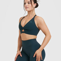 Unified Twist Sports Bra | Oil Blue