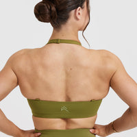 Unified Twist Sports Bra | Olive Green