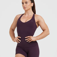 Unified V-Neck Cross Back Vest | Blackberry Purple