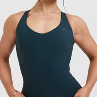 Unified V-Neck Cross Back Vest | Oil Blue