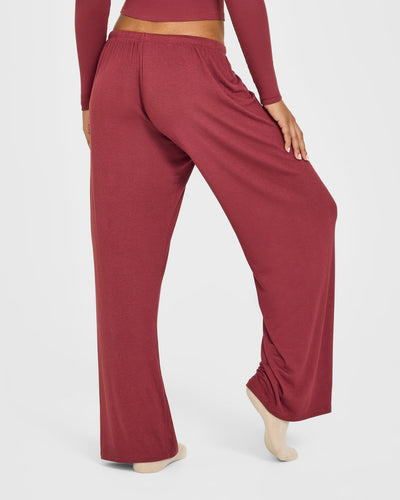 At Home Night Bottoms | Burnt Maroon Red