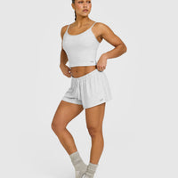 At Home Night Shorts | Grey Marl