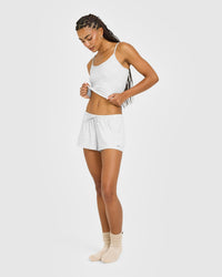 At Home Night Strappy Mid Vest | Grey Marl