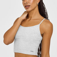 At Home Night Strappy Mid Vest | Grey Marl