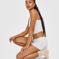 At Home Night Strappy Mid Vest | Grey Marl