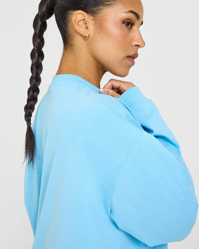 Classic Oversized Lightweight Long Sleeve Top | Arctic Blue