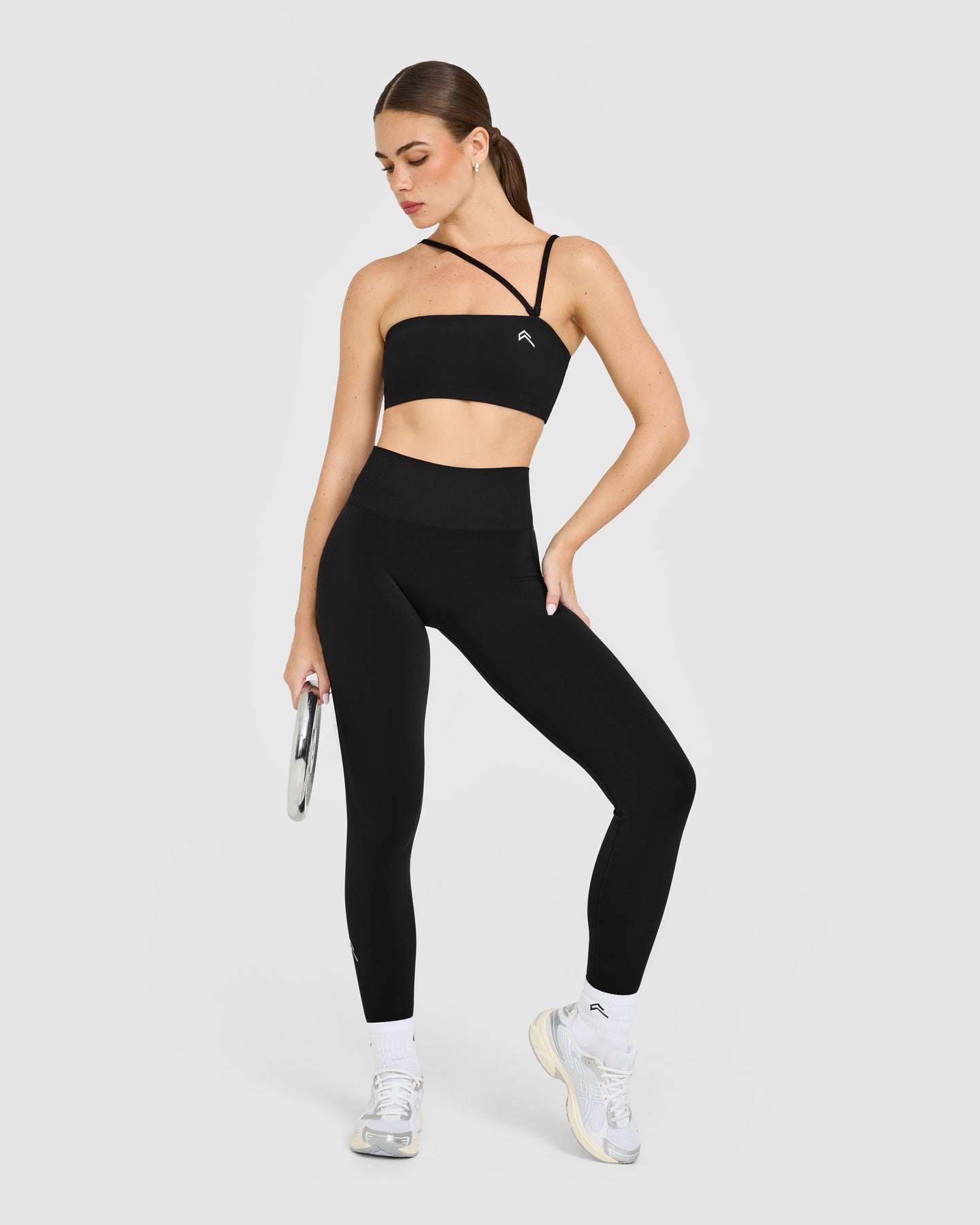 EasyLift™ Multi Way Bandeau Bralette with White Logo | Black