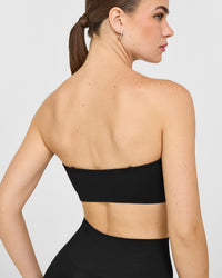 EasyLift™ Multi Way Bandeau Bralette with White Logo | Black