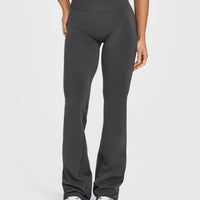 Effortless Seamless Flared Bottoms with White Logo | Coal