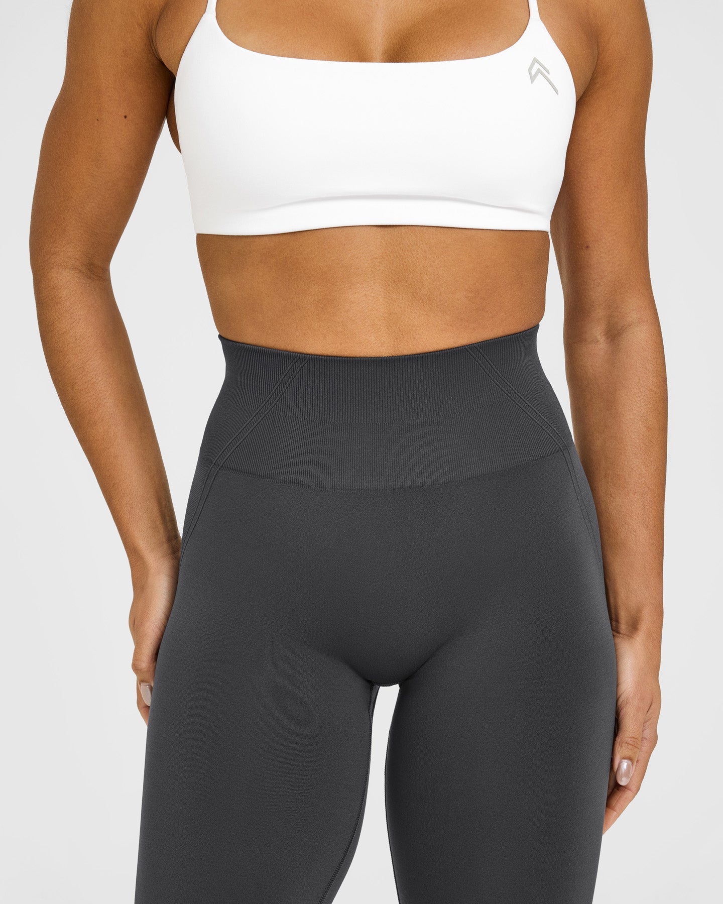 Effortless Seamless Flared Bottoms with White Logo | Coal