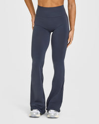 Effortless Seamless Flared Bottoms with White Logo | True Blue