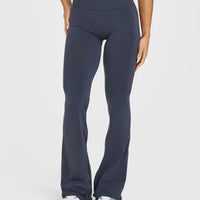 Effortless Seamless Flared Bottoms with White Logo | True Blue