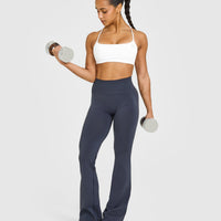 Effortless Seamless Flared Bottoms with White Logo | True Blue