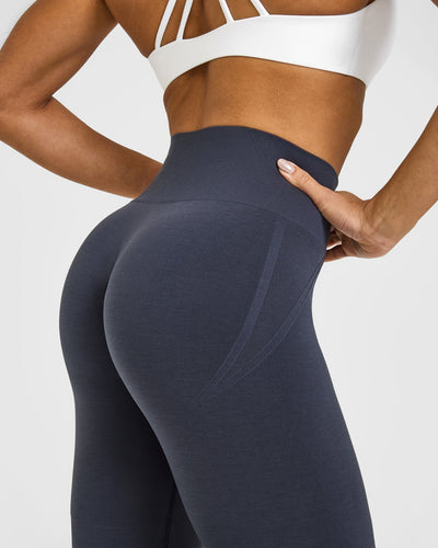 Effortless Seamless Flared Bottoms with White Logo | True Blue