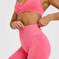 Effortless Seamless Leggings with White Logo | Hot Girl Pink