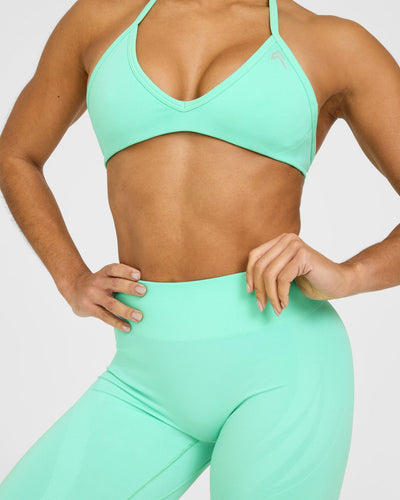 EnhanceLift™ Seamless Leggings with White Logo | Peppermint Green