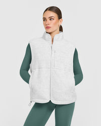 Fleece Gilet with Chest Pocket | Heather Grey