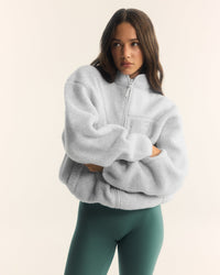 Fleece Jacket with Chest Pocket | Heather Grey