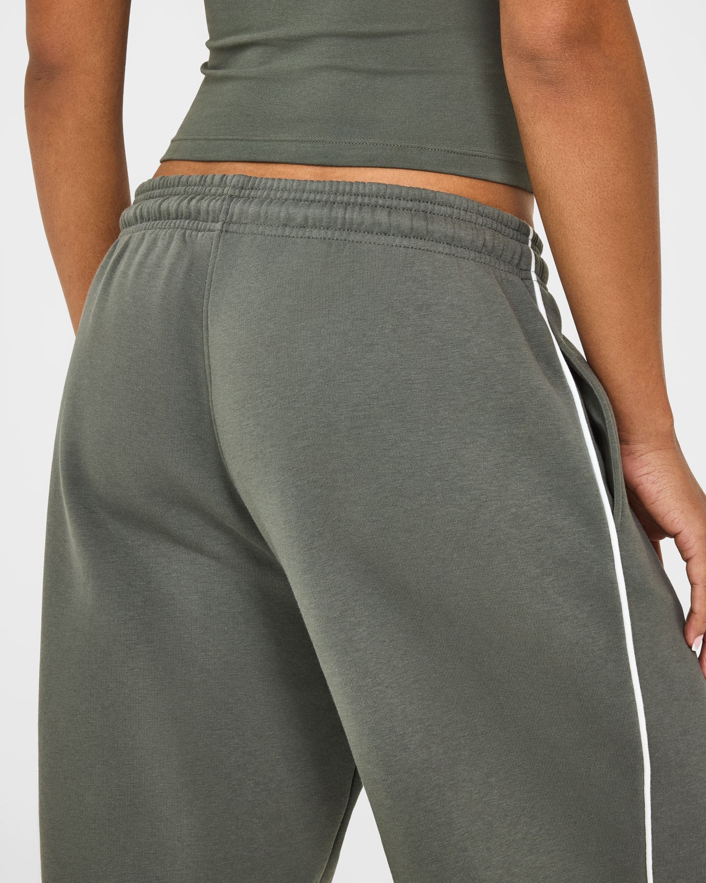 Jersey Tracksuit Straight Leg Joggers | Dark Khaki