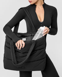 Quilted Tote Bag | Black