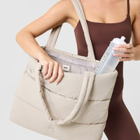 Quilted Tote Bag | Sand