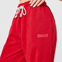 Raw Lounge Wide Leg Joggers | Washed Fiery Red