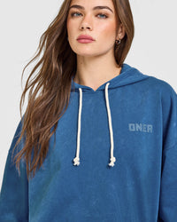 Raw Lounge Oversized Hoodie | Washed Ocean Blue