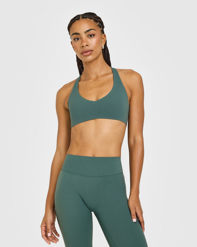 SoftMotion™ Bralette with White Logo | Iced Green