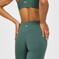 SoftMotion™ High Waisted Leggings with White Logo | Iced Green