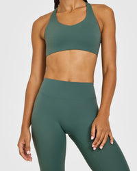 SoftMotion™ High Waisted Leggings with White Logo | Iced Green
