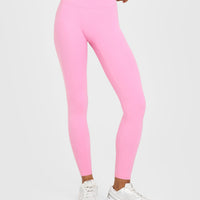 SoftMotion™ High Waisted Leggings with White Logo | Rose Pink