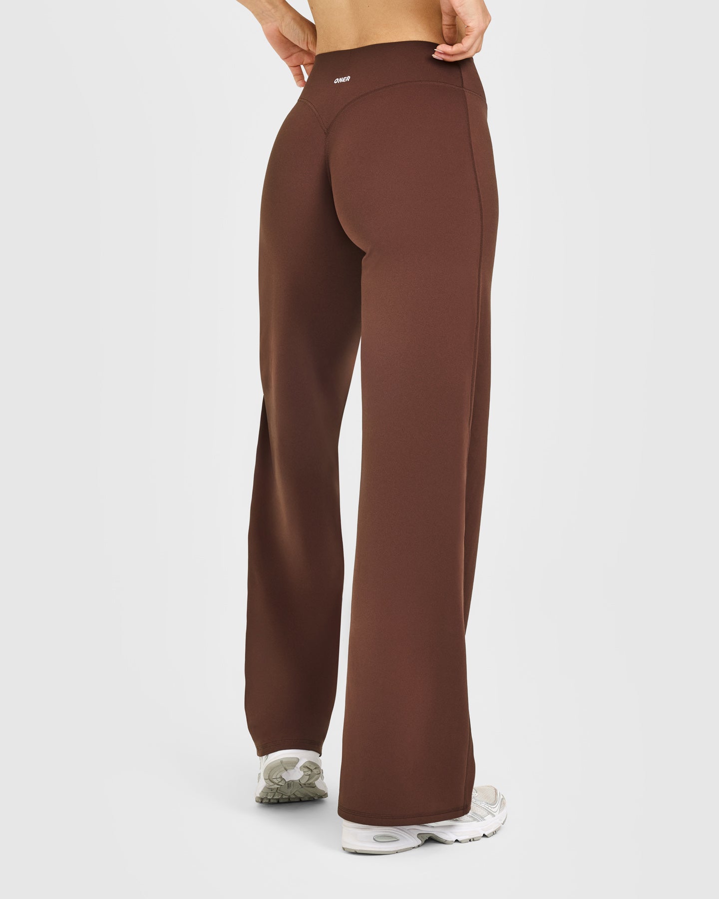 SoftMotion™ Straight Leg Bottoms with White Logo | Espresso Brown