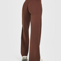 SoftMotion™ Straight Leg Bottoms with White Logo | Espresso Brown