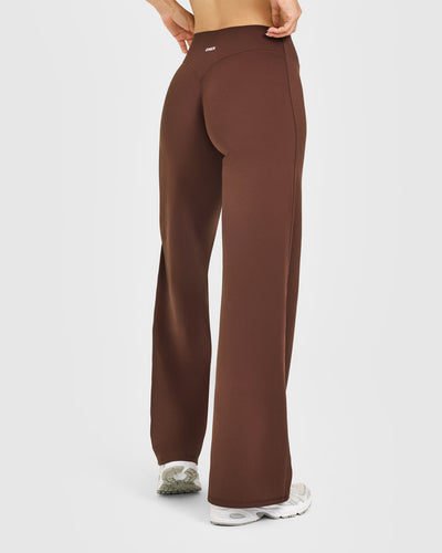 SoftMotion™ Straight Leg Bottoms with White Logo | Espresso Brown