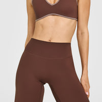 SoftMotion™ Straight Leg Bottoms with White Logo | Espresso Brown